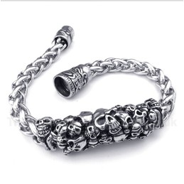 Titanium Casted Skull Bracelet