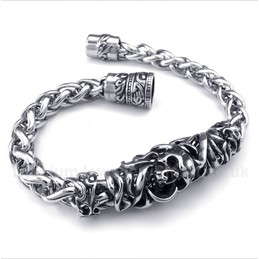 Titanium Casted Skull Bracelet