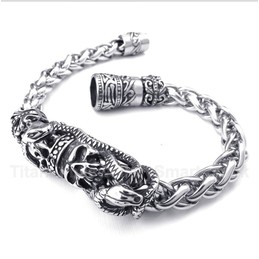Titanium Casted Skull Bracelet