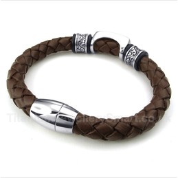 Titanium Leather Bracelet