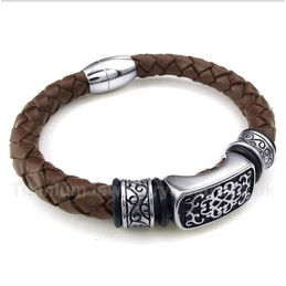 Titanium Leather Bracelet