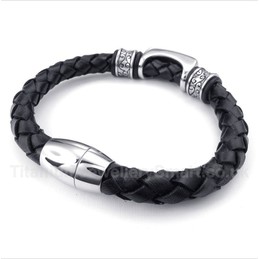 Titanium Leather Bracelet