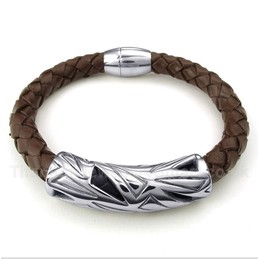 Titanium Leather Bracelet