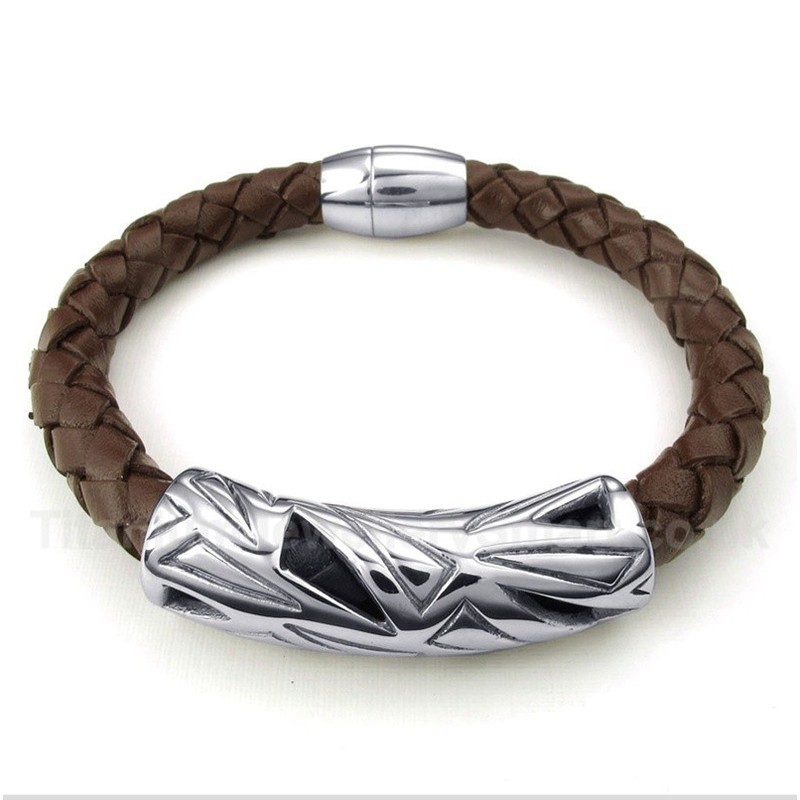 Titanium Leather Bracelet