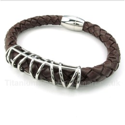 Titanium Leather Bracelet