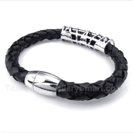 Titanium Leather Bracelet