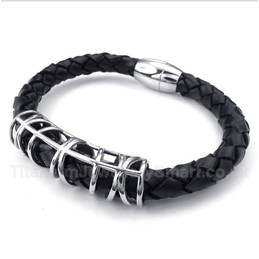 Titanium Leather Bracelet