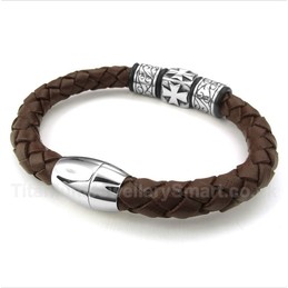 Titanium Leather Bracelet