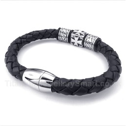 Titanium Leather Bracelet
