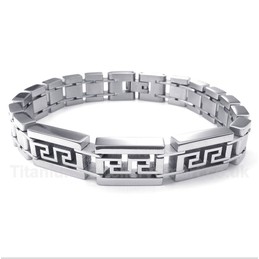 Titanium Greek Meander Pattern Bracelet