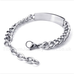 Titanium Black Crystal Mens Couple's Bracelet