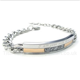 Titanium Crystal Womens Couple's Bracelet