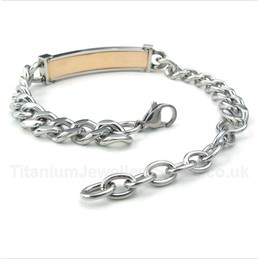 Titanium Gold Diamond Womens Couple's Bracelet