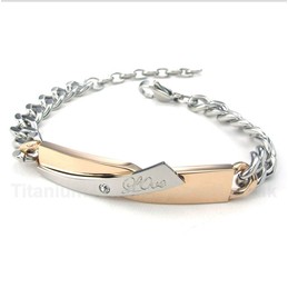 Titanium Gold Womens Couple's Bracelet