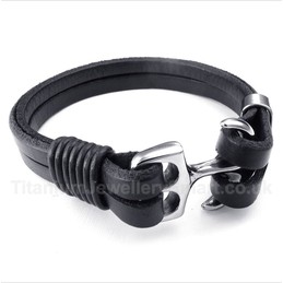 Leather Anchor Bracelet