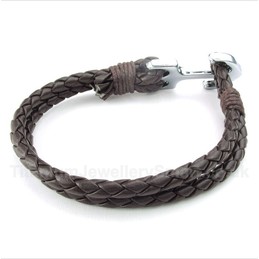 Leather Anchor Bracelet
