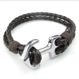 Leather Anchor Bracelet
