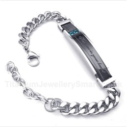Titanium Diamond Couple's Bracelet for Him