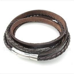 Titanium Leather Bracelet