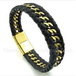 Titanium Leather Bracelet