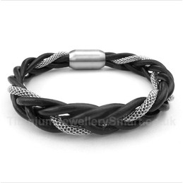 Titanium Leather Bracelet