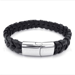 Titanium Leather Bracelet
