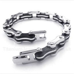 Titanium Bicycle Chain Rubber Bracelet