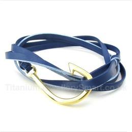 Leather Hooks Titanium Bracelet