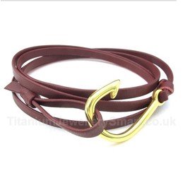 Leather Hooks Titanium Bracelet