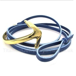 Titanium Leather Anchor Bracelet
