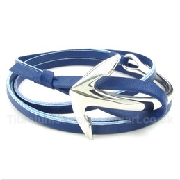 Titanium Leather Anchor Bracelet
