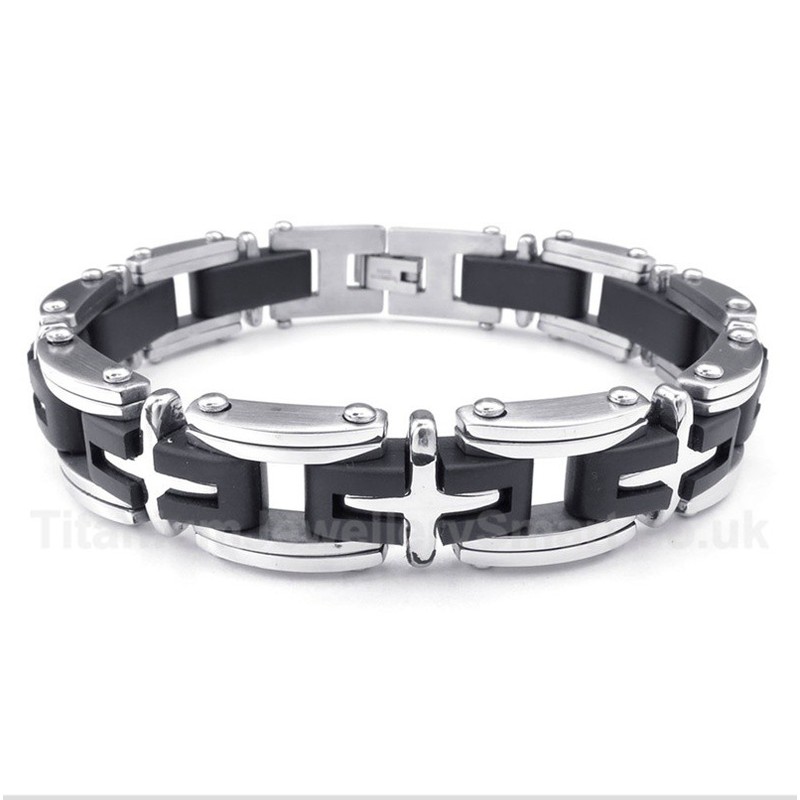 Titanium Cross Bracelet