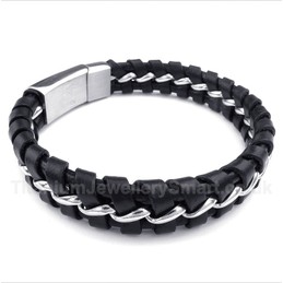 Titanium Leather Bracelet