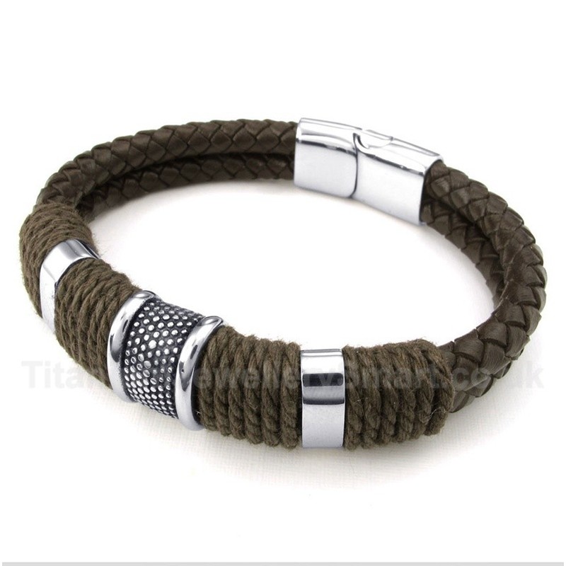 Titanium Leather Bracelet