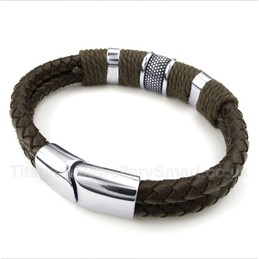Titanium Leather Bracelet