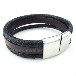 Titanium Leather Bracelet