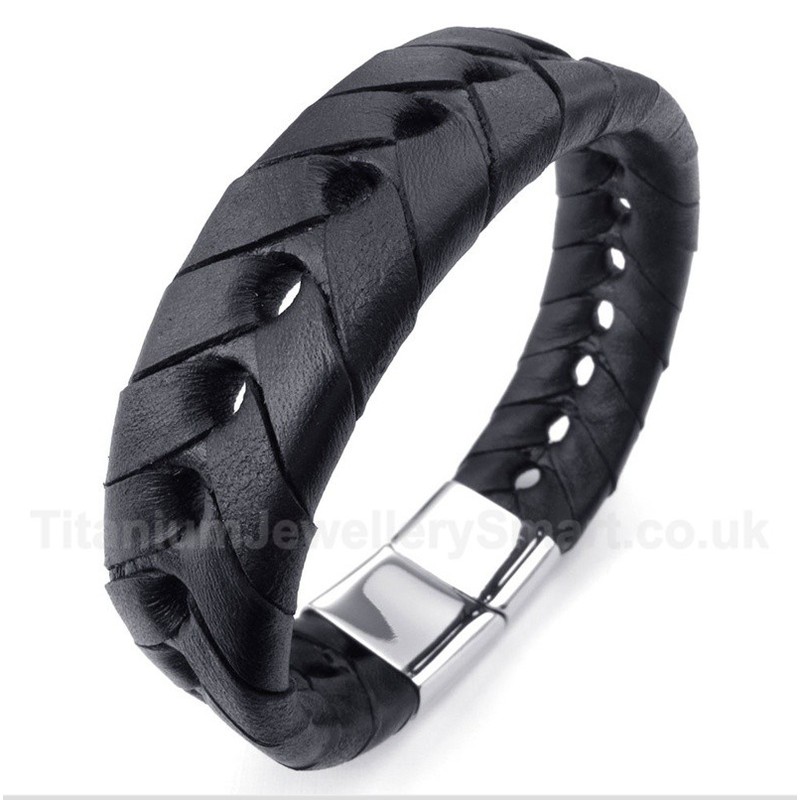 Titanium Leather Bracelet