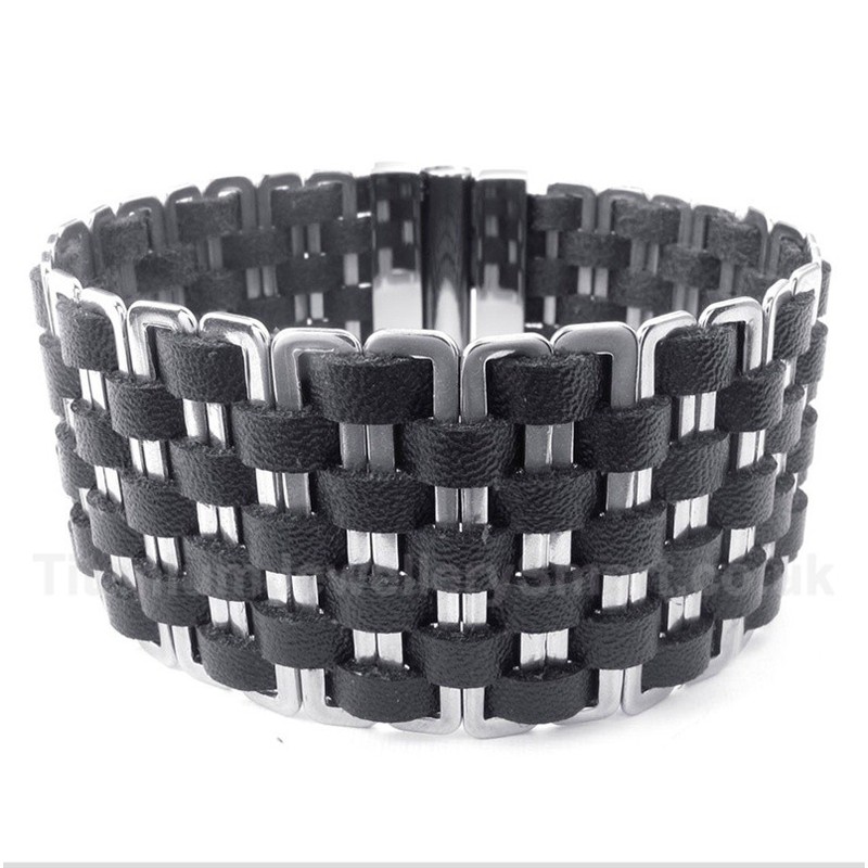 Leather Titanium Bracelet