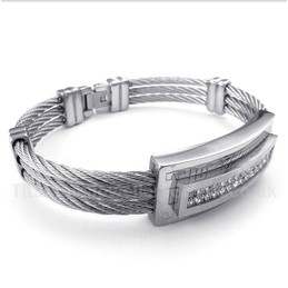 Titanium Diamond Cable Bracelet