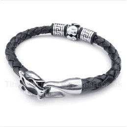Titanium Leather Bracelet