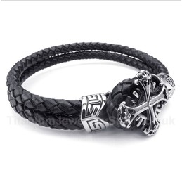 Titanium Leather Bracelet