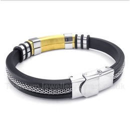 Titanium Rubber Gold Bracelet