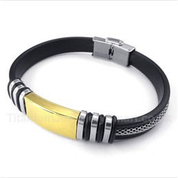 Titanium Gold Rubber Bracelet