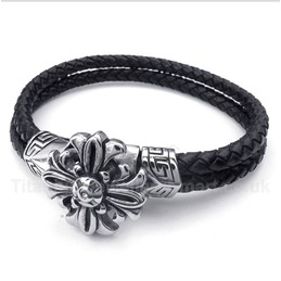 Titanium Leather Bracelet