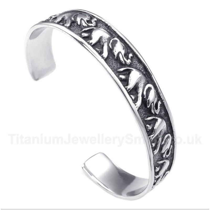 Titanium Elephant Bracelet