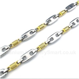 Titanium Gold Cylinder Necklace
