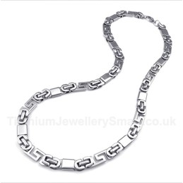 Titanium Greek Meander Pattern Necklace