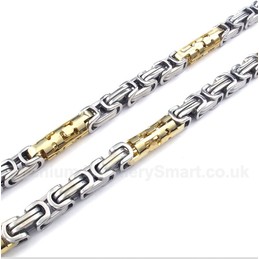 Titanium Gold Cylinder Necklace
