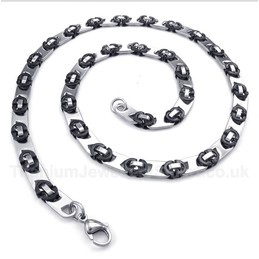 Titanium Black Half Crescent Necklace