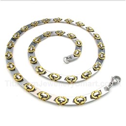 Titanium Gold Half Crescent Necklace